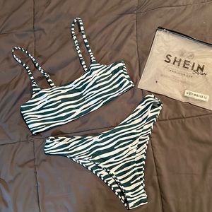 SHEIN zebra striped bralette style bikini
